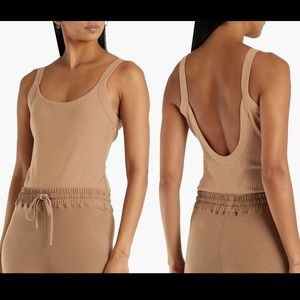 GOOD AMERICAN Ribbed cotton-blend bodysuit
